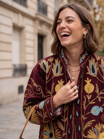 Veste Suzanne - Brodée Coton Bohème