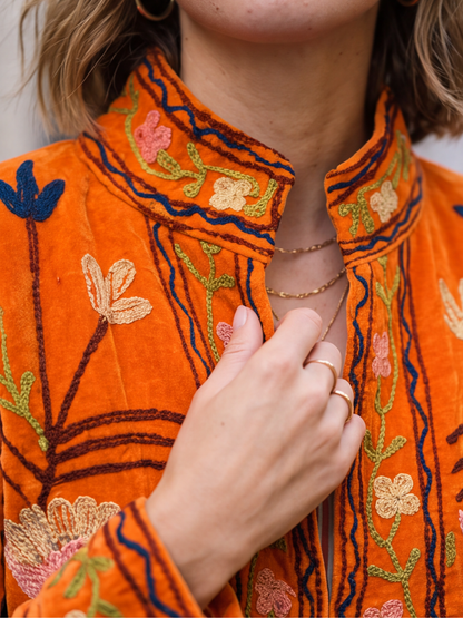 Veste Suzanne - Brodée Coton Bohème