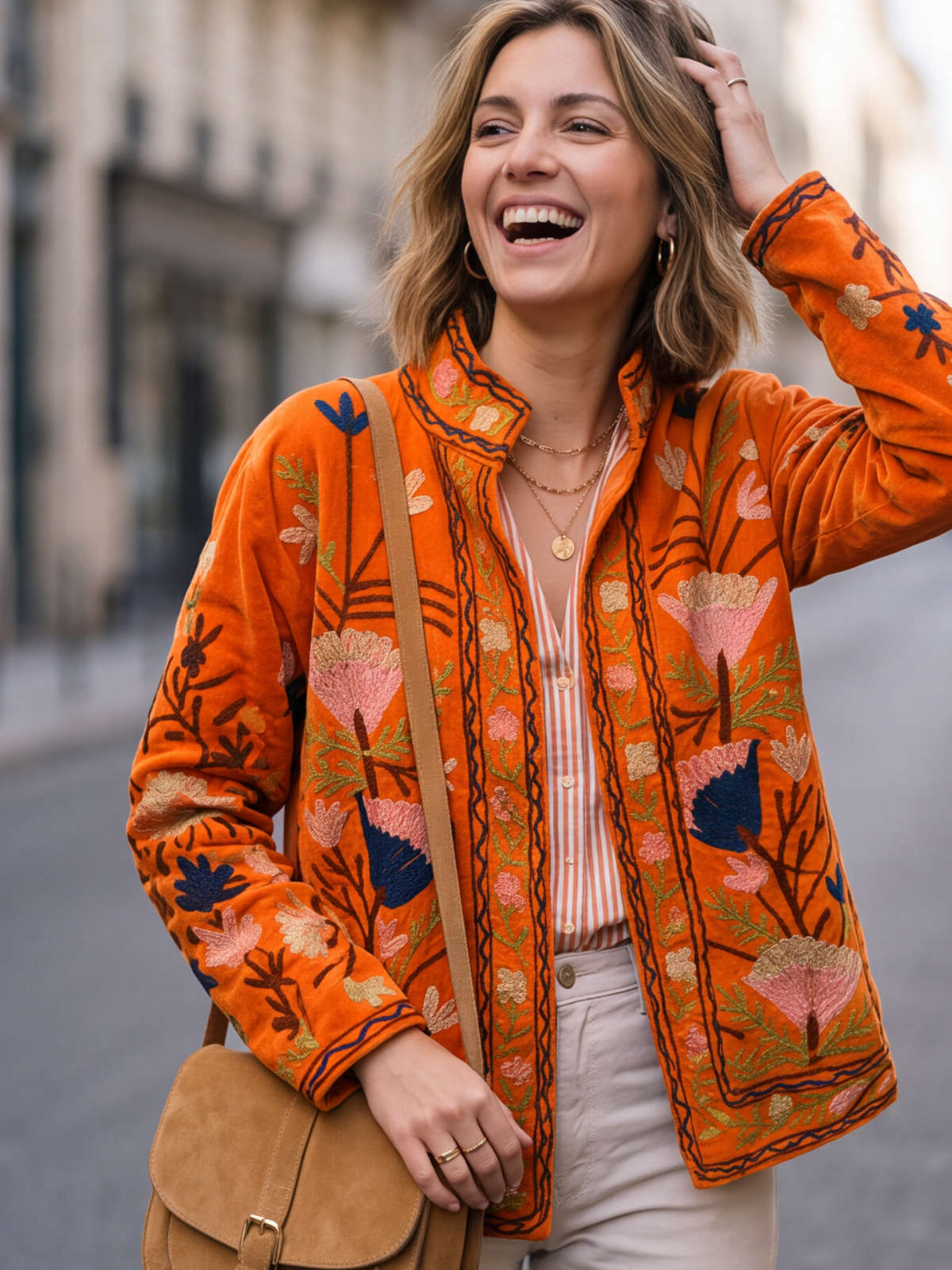 Veste Suzanne - Brodée Coton Bohème