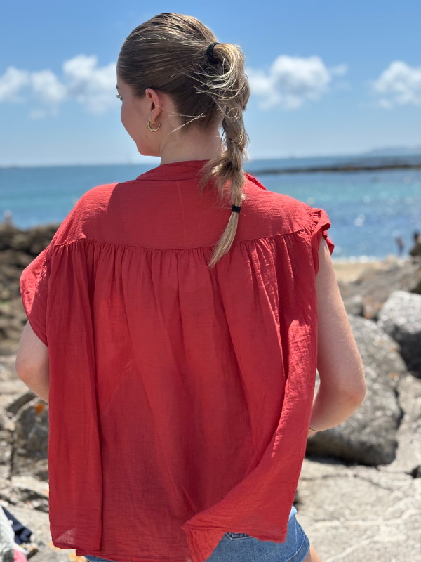 Haut en gaze de coton fluide